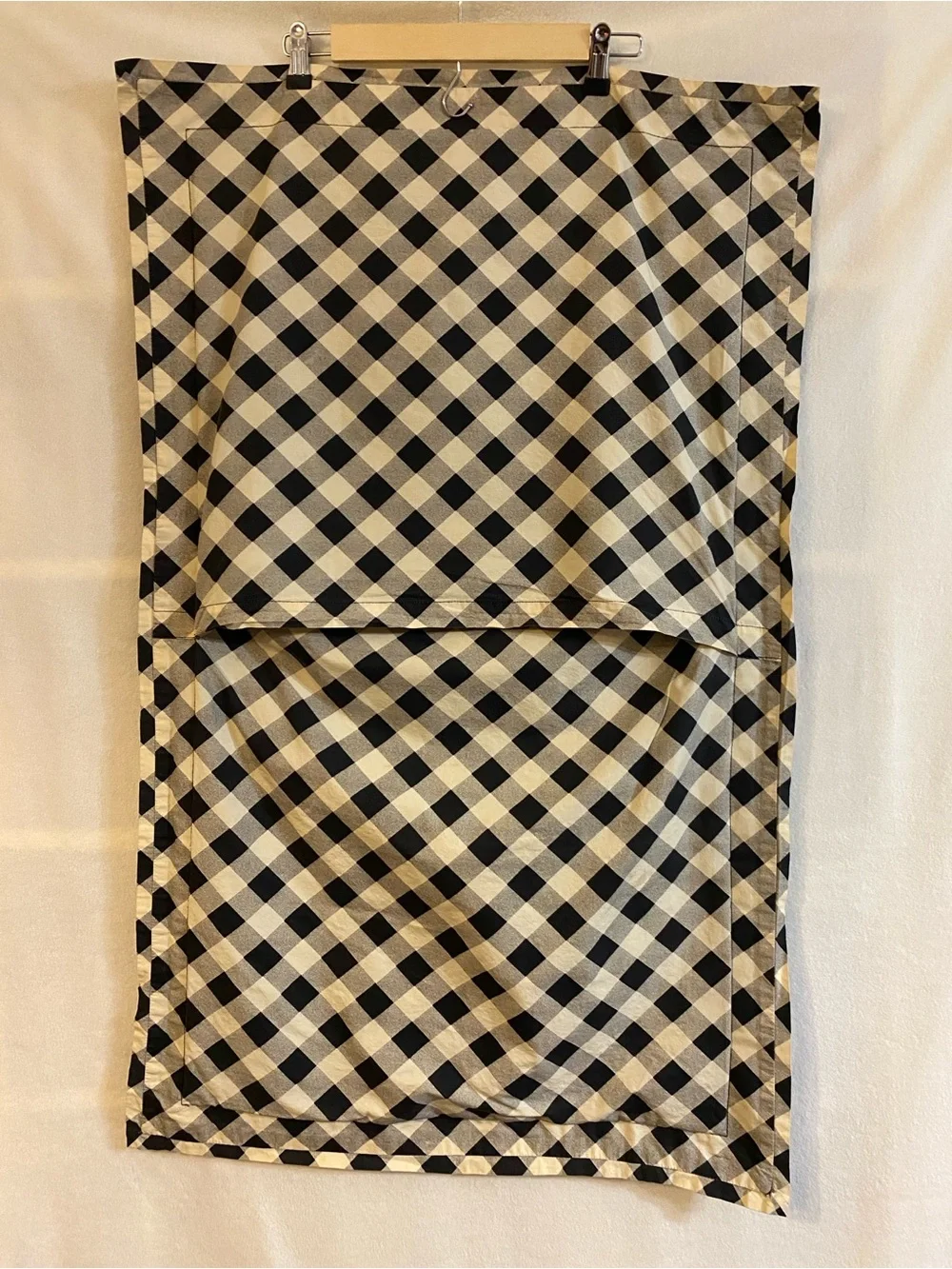 Set of 2 American Living 100% cotton black tan gingham plaid floral King shams